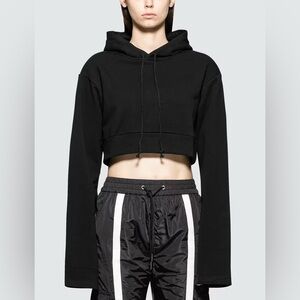 Danielle Guizio Black Cropped Hoodie